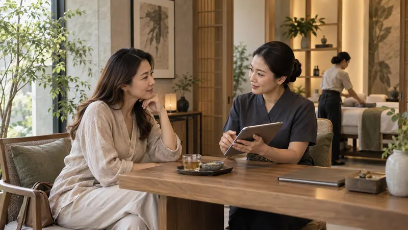 ลูกค้าปรึกษาผู้เชี่ยวชาญ Wellness ก่อนนัดหมายบริการ